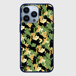 Чехол для iPhone 13 Pro Котофляж, цвет: 3D-тёмно-синий
