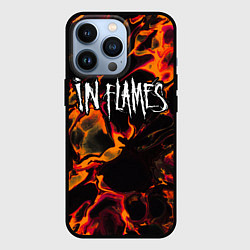 Чехол для iPhone 13 Pro In Flames red lava, цвет: 3D-черный