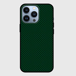 Чехол для iPhone 13 Pro Тёмный зелёный текстура квадраты, цвет: 3D-черный