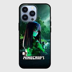 Чехол для iPhone 13 Pro Minecraft девушка на острове, цвет: 3D-черный