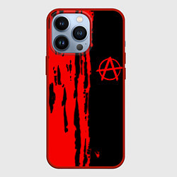 Чехол для iPhone 13 Pro Анархия красные краски лого, цвет: 3D-красный