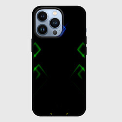 Чехол для iPhone 13 Pro Зелёный неон абстракция, цвет: 3D-черный