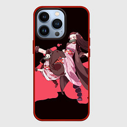 Чехол для iPhone 13 Pro Нэдзуко ярость, цвет: 3D-красный