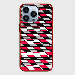 Чехол для iPhone 13 Pro Красные четырёхугольники на белом фоне, цвет: 3D-красный