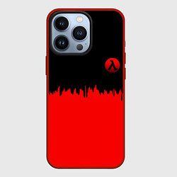 Чехол для iPhone 13 Pro Half life logo pattern steel, цвет: 3D-красный