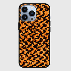 Чехол для iPhone 13 Pro Золотистый коричневый паттерн мозаика, цвет: 3D-черный