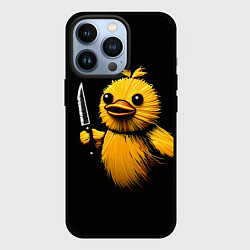 Чехол для iPhone 13 Pro Утка с ножом мем, цвет: 3D-черный