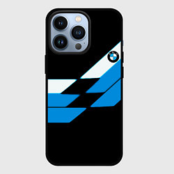 Чехол для iPhone 13 Pro BMW sport geometry blu, цвет: 3D-черный