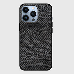 Чехол для iPhone 13 Pro Текстура змеиная кожа, цвет: 3D-черный