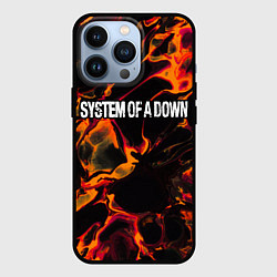 Чехол для iPhone 13 Pro System of a Down red lava, цвет: 3D-черный