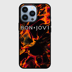 Чехол для iPhone 13 Pro Bon Jovi red lava, цвет: 3D-черный