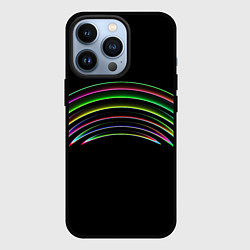 Чехол для iPhone 13 Pro Радужные линии, цвет: 3D-черный