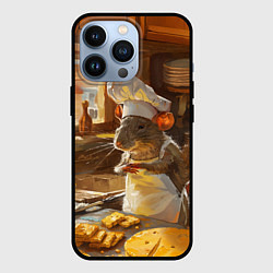 Чехол для iPhone 13 Pro Крыса повар готовит на кухне, цвет: 3D-черный