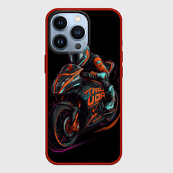 Чехол для iPhone 13 Pro Мотоцикл будущего в стиле киберпанк, цвет: 3D-красный