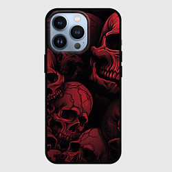 Чехол для iPhone 13 Pro Кровавые черепа, цвет: 3D-черный