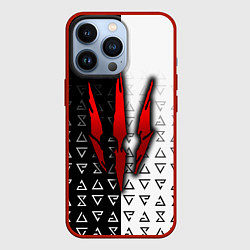 Чехол для iPhone 13 Pro Ведьмак - красные следы от когтей, цвет: 3D-красный