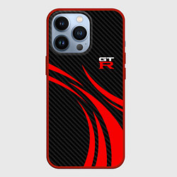 Чехол для iPhone 13 Pro GTR Nissan - Carbon and red, цвет: 3D-красный