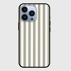 Чехол для iPhone 13 Pro Бежевый в широкую полоску, цвет: 3D-черный