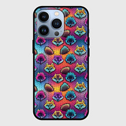 Чехол для iPhone 13 Pro Furry color anime faces, цвет: 3D-черный