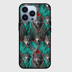 Чехол iPhone 13 Pro Паттерн из волков эпично