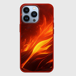 Чехол для iPhone 13 Pro Яркие языки пламени, цвет: 3D-красный