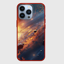 Чехол для iPhone 13 Pro Вселенная и планеты, цвет: 3D-красный