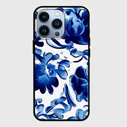 Чехол для iPhone 13 Pro Гжель акварель, цвет: 3D-черный