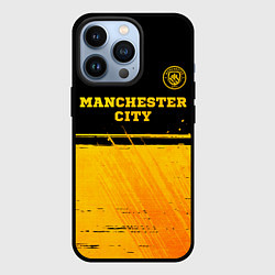 Чехол для iPhone 13 Pro Manchester City - gold gradient посередине, цвет: 3D-черный