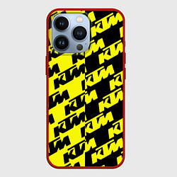 Чехол для iPhone 13 Pro KTU жёлто чёрный стиль, цвет: 3D-красный