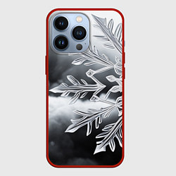 Чехол для iPhone 13 Pro Чено-белая снежинка, цвет: 3D-красный