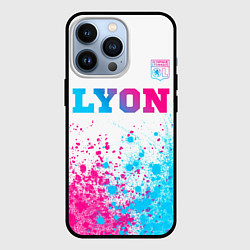 Чехол для iPhone 13 Pro Lyon neon gradient style посередине, цвет: 3D-черный