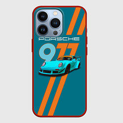 Чехол для iPhone 13 Pro Porsche немецкий спорткар, цвет: 3D-красный