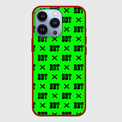 Чехол для iPhone 13 Pro BBT logo green steel, цвет: 3D-красный