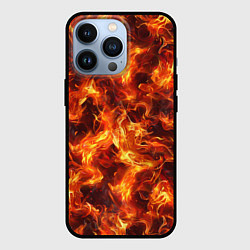 Чехол для iPhone 13 Pro Текстура элементаля огня, цвет: 3D-черный