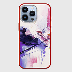 Чехол для iPhone 13 Pro Хаотичные мазки краски, цвет: 3D-красный