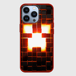Чехол для iPhone 13 Pro Скин крипера майнкрафт, цвет: 3D-красный