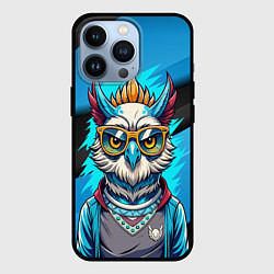 Чехол для iPhone 13 Pro Стильная сова в одежде, цвет: 3D-черный