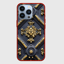 Чехол для iPhone 13 Pro Классические объемные золотые узоры, цвет: 3D-красный
