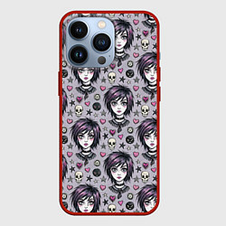 Чехол для iPhone 13 Pro Эмо-стиль нулевых, цвет: 3D-красный