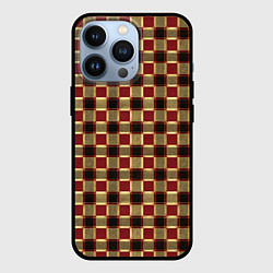 Чехол для iPhone 13 Pro Узор в клетку красные и черные квадраты, цвет: 3D-черный