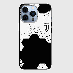 Чехол для iPhone 13 Pro Juventus hexagon black sport, цвет: 3D-черный