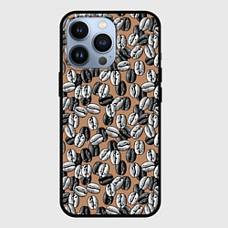 Чехол для iPhone 13 Pro Кофейные зерна узор, цвет: 3D-черный