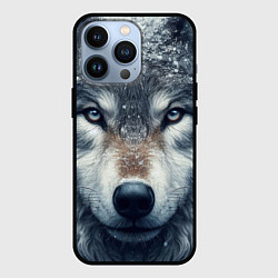 Чехол для iPhone 13 Pro Морда волка - взгляд, цвет: 3D-черный