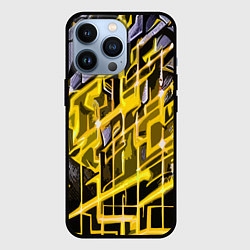 Чехол для iPhone 13 Pro Yellow and white abstraction, цвет: 3D-черный