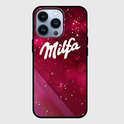 Чехол для iPhone 13 Pro Milfa надпись в стиле шоколадки Milka, цвет: 3D-черный