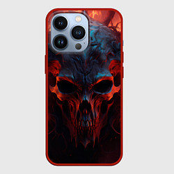 Чехол для iPhone 13 Pro Demon skull with horns, цвет: 3D-красный