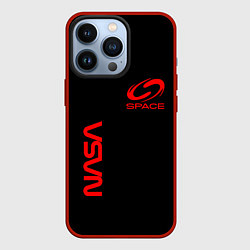 Чехол для iPhone 13 Pro Nasa space red logo, цвет: 3D-красный