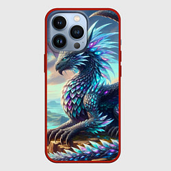 Чехол для iPhone 13 Pro Крылатый сказочный дракон - нейросеть, цвет: 3D-красный