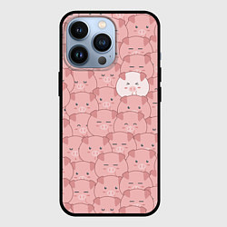 Чехол для iPhone 13 Pro Свинки паттерн, цвет: 3D-черный