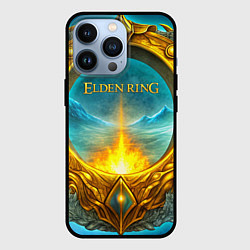 Чехол для iPhone 13 Pro Elden Ring золотое кольцо и зимний холод, цвет: 3D-черный